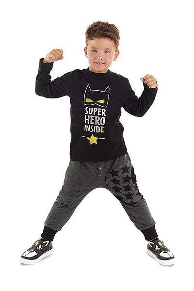 MSHB&G Boy's Winter Superhero T-shirt and Trousers Set