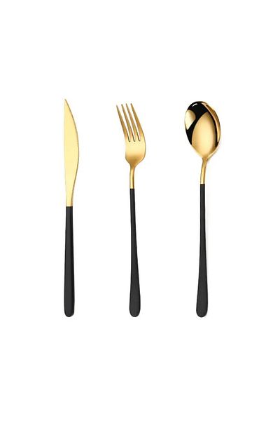 INNOVIO Set tacamuri din inox , 3 piese si cutie de depozitare, Furculita, Cutit, Lingura, Portabil