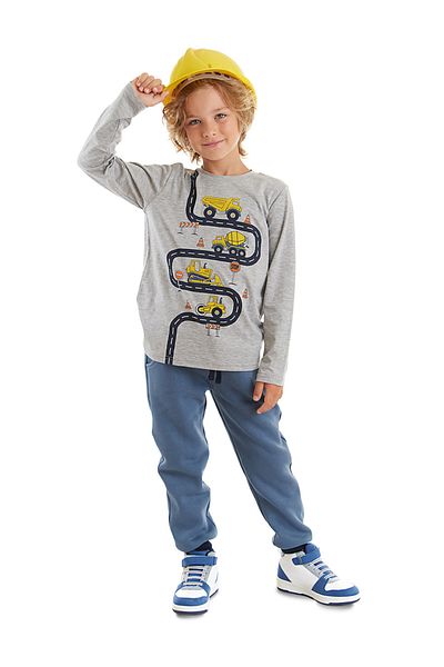 Denokids Business Machinery Boy's Long Sleeve T-Shirt Pants Set