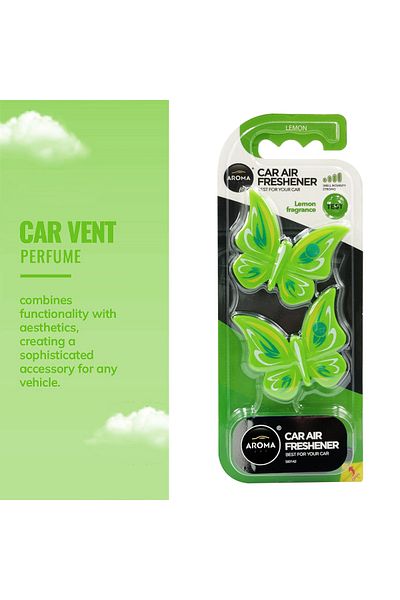 Generic Aroma Car Air Freshener Lemon Fragrance, Aroma Butterfly Car Ac Vent Air Freshener