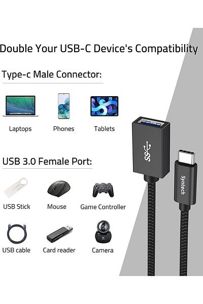 SYNTECH | محولان USB إلى USB-C 3.1 بسرعة نقل تصل إلى 5 جيجابايت | جاري