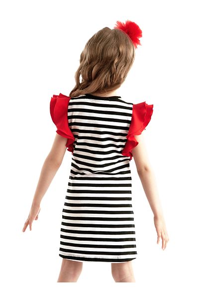 Denokids Ριγέ Ευοίωνο καλοκαιρινό φόρεμα για κορίτσι - Σχέδιο βολάν