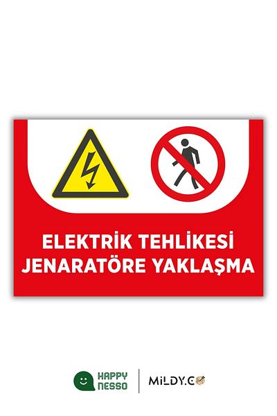 Happynesso "Power Hazard Approaching Generator" Warning Sign 25X35 cm - Forex Foil Printing