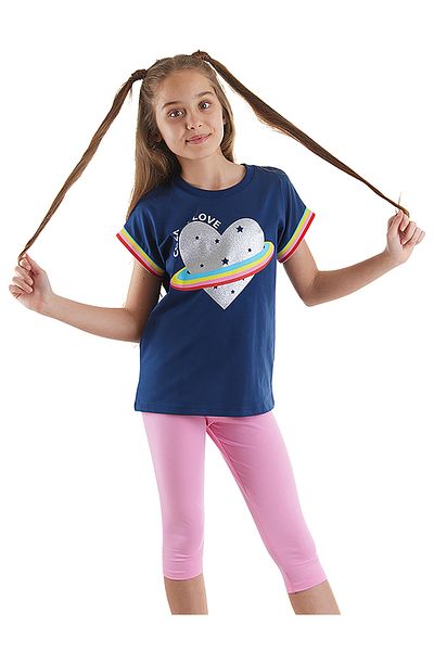 MSHB&G Cosmic Love Girl's Summer T-shirt and Leggings Set