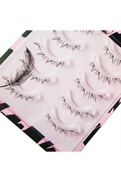 Choice W-58 5 أزواج من الرموش السفلية ذات الشريط الشفاف المصنوعة يدويًا من الرموش الصناعية والرموش السفلية من المانجا الطبيعية