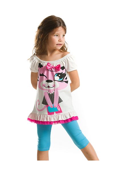 MSHB&G Pink Cat Girl's Tunic Set