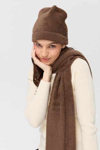Desen Triko Дамски плетен шал Афродита, кафяв