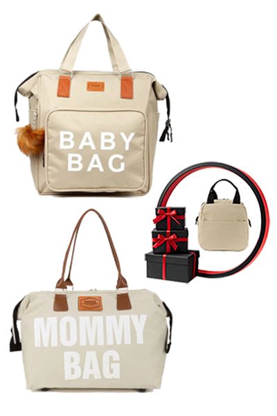 Halk Sepeti Disanuva Cream Baby Bag Mother Baby Bag Baby Care Bag (Thermal Bag Gift)