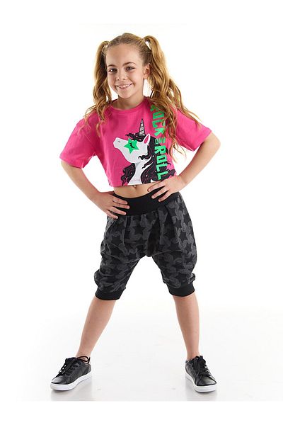 MSHB&G R&r Unicorn Girls T-shirt Capri Shorts Set