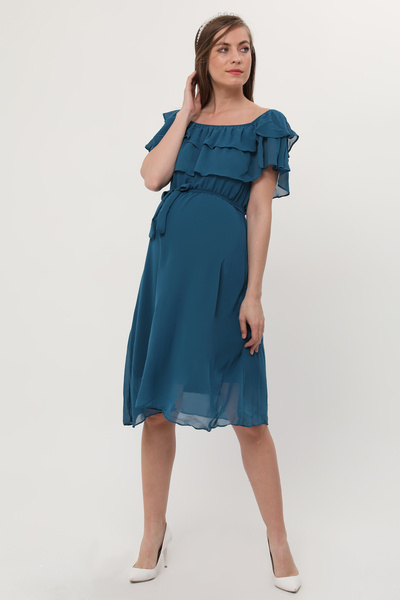 MACFLY Φόρεμα σιφόν με βολάν γιακά