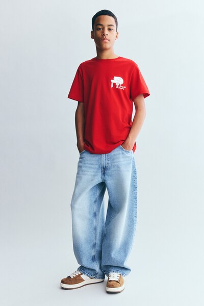 H&M Baskı Motifli ve Pamuklu Tişört