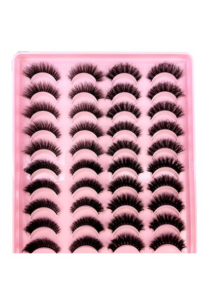 choice2 HF01 مجموعة جديدة من 20 زوجًا من رموش المنك الرقيقة ثلاثية الأبعاد 5D...