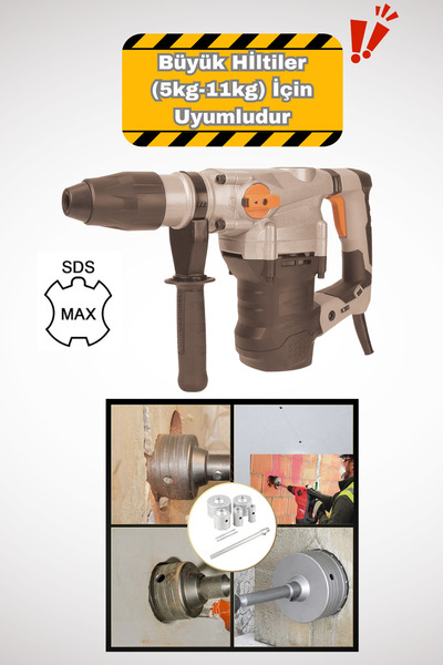 GFB 60mm Beton Duvar Delme Panç + Sds-Max (350mm) Uzun Adaptörlü