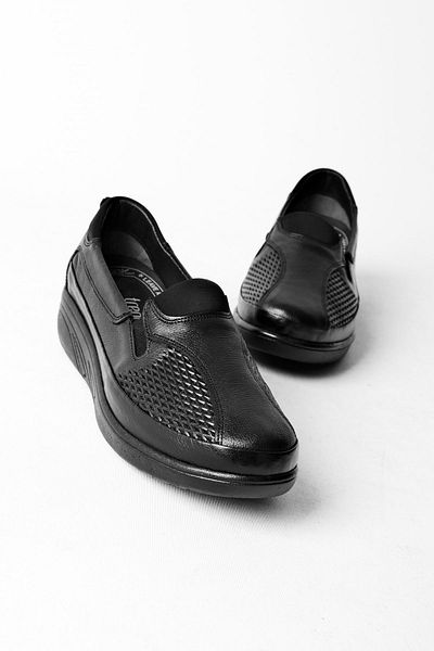 Lal Shoes & Bags Pantofi casual de damă Jose Rubber Detail din piele naturală-negri