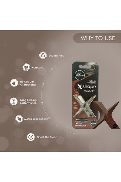 Generic Aroma Car X Shape Mukhalat Air Freshener - Long Lasting, Natural Scent For Car And Home