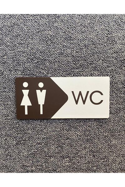 Yönline Women Men Wc Sign - Self Adhesive Toilet Directional Sign