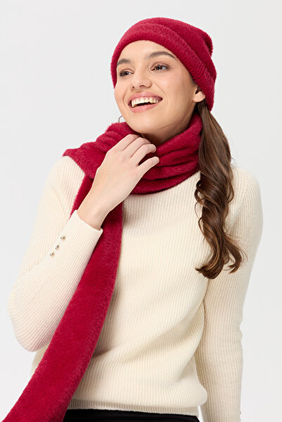 Desen Triko Women's Knitwear Aphrodite Scarf Red
