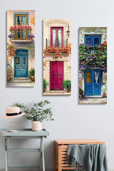 Evimemoda Floral Window Τραπέζι MDF 3 τεμαχίων