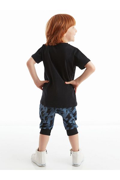 Denokids Rock On Boy's T-shirt Capri Shorts Set
