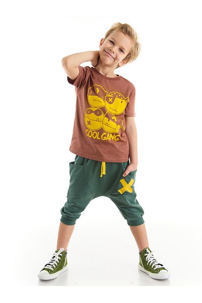 Denokids Cool Gang Boy's T-shirt Capri Shorts Set