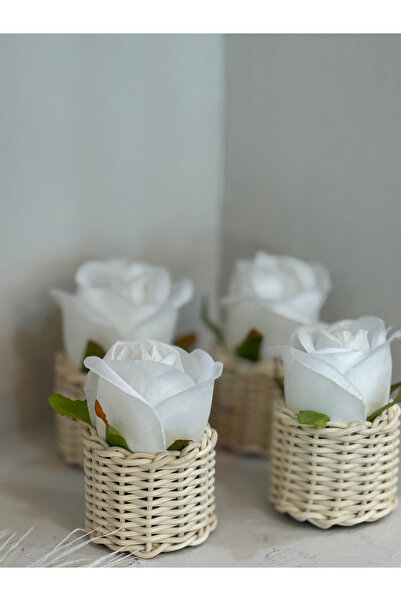 Maison Avf Set of 4 Rattan Coffee Side Rose Presentation