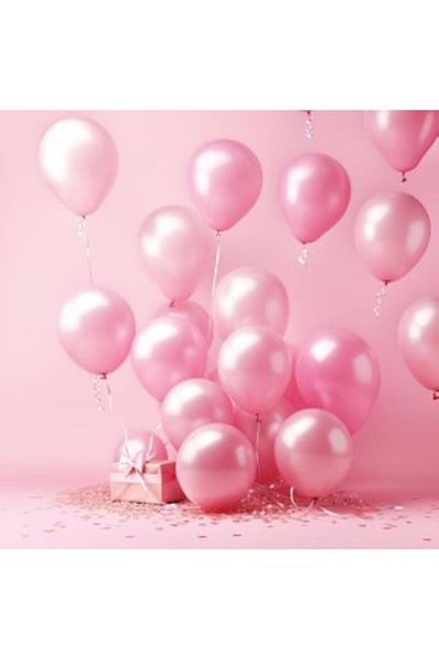 Deniz Party Store Metallic Balloon 12" Inch Pink Color 25 Pieces