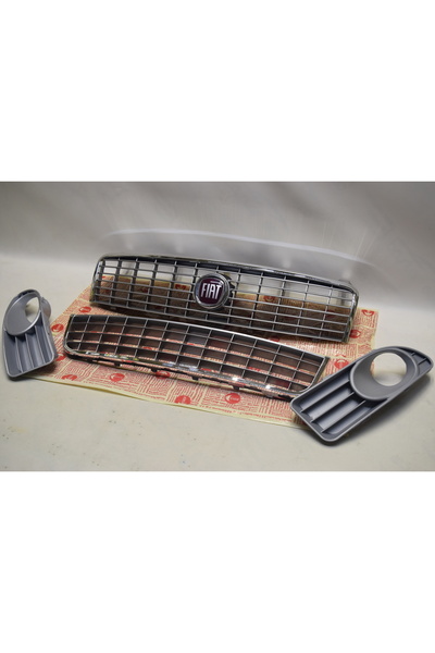 ESER Linea Uyumlu Ön Panjur Nikelajlı Bordo Armalı Tampon Izgarası ve Sis Far Kapakları Gri Renk