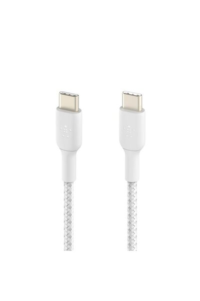 Belkin 60w Usb-c To Usb-c Cable, 1m, 2 Pcs, White Fast Safe Charging