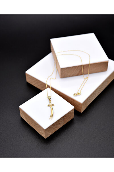 Amoure Gold 14 Ayar Altın Zülfikar Kılıç Kolye