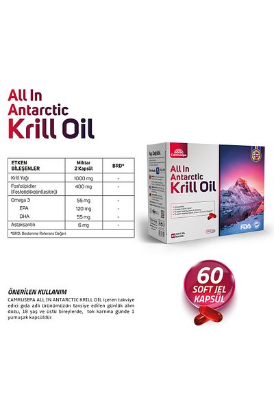 Camrusepa All in Antarctic Krill Oil |   Advantageous Pack of 2