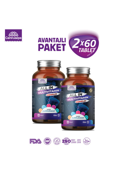 Camrusepa ALL IN MULTİVİTAMİN COMPLEX - (2x60 Tablet) 2 li Avantaj Paket