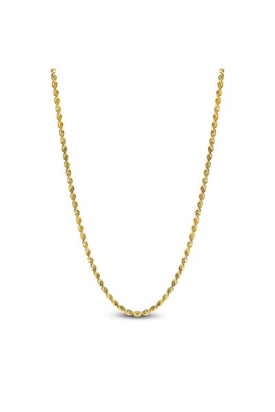 Fay Yamaner Altın Halat Zincir Kolye 3 Mm Kalınlığında