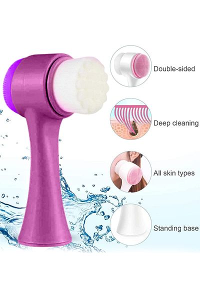 MACON 3-in-1 Face Brush, Silicone Body Scrubber & Makeup Sponge Set – Deep Cleansing Kit