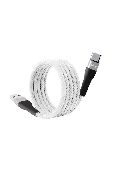 4Berry Bmuc-03 Beyaz Manyetik Usb-a›c Kablo – 2 M, Süper Hızlı Şarj