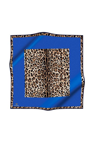 Vissona 100% Twill Silk Leopard Pattern Saks Πολύχρωμο κασκόλ 90x90 Σχήμα ραψίματος: Ράψιμο στο χέρι