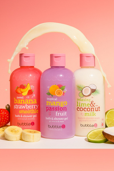 Bubble T Smoothie Duş Jeli 3’lü Set (3 X 500 ML) – Hindistan Cevizi, Muz & Çi...