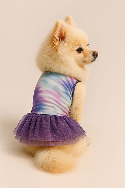 MPZ Pets Cat and Dog Outfit & Dress - Purple Sparkling Tulle Dress