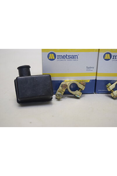 METSAN Akü Kutup Başı Takım Koruma Lastikli Kırmızı Siyah Artı Eksi Kutup