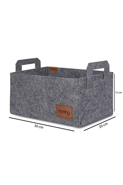 HOMİNG Çok Amaçlı Keçe Organizer Sepet 30 Cm X 20 Cm X 15 Cm Hmy-6259
