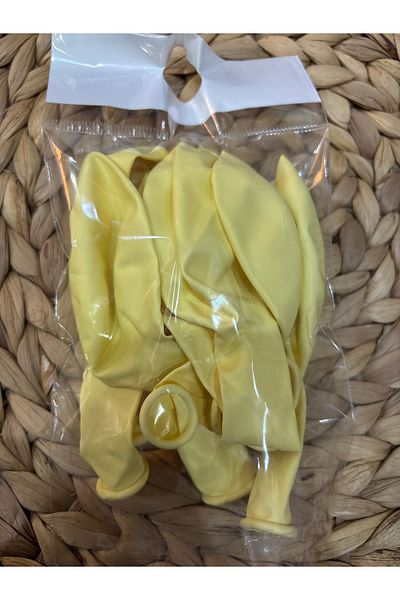 Deniz Party Store Macaron Balloon 12" Inch 25 Pieces Yellow Color