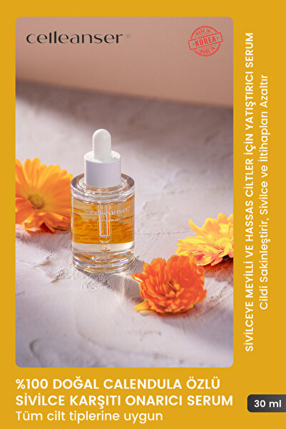 celleanser Calendula Içeren Sivilce Karşıtı Besleyici, Yatıştırıcı Serum