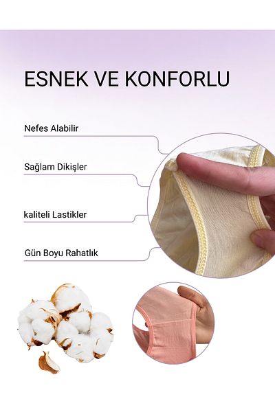 ALYA UNDERWEAR سراويل داخلية نسائية قطنية ملونة - ليكرا، خصر قياسي، مقاس كبير - عبوة من 10 قطع