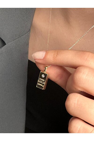 Amoure Gold 14 Ayar Altın Külçe Kolye