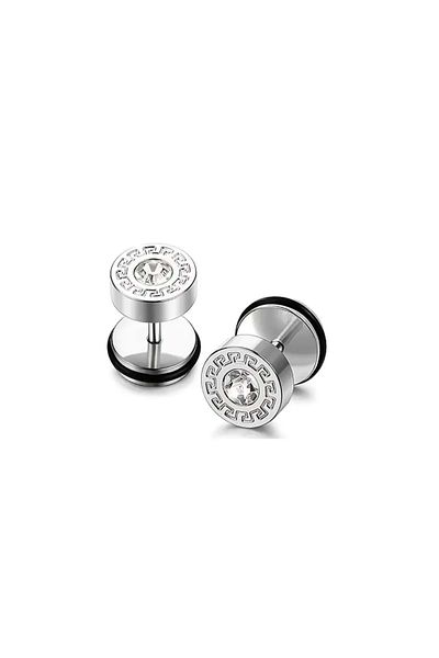 ACAR TAKI Men's Steel Back Screw Barbell Earring 6Mm-Silver Color Acr5475