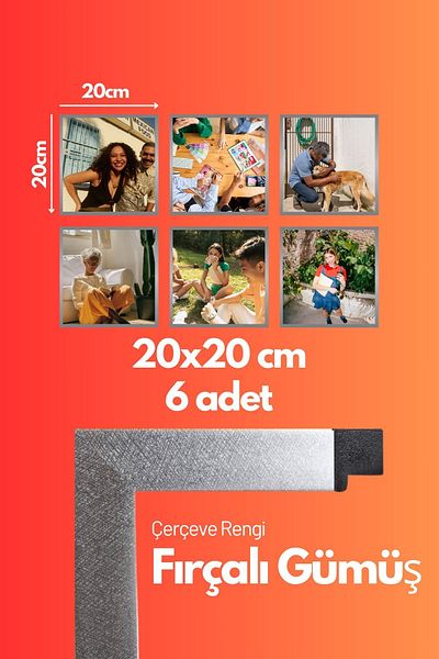 AtlasSG 21mm 6-Piece Frame Set 20X20 cm 6 Pieces Photo Picture Frame Wall Hanging Shatterproof Pvc