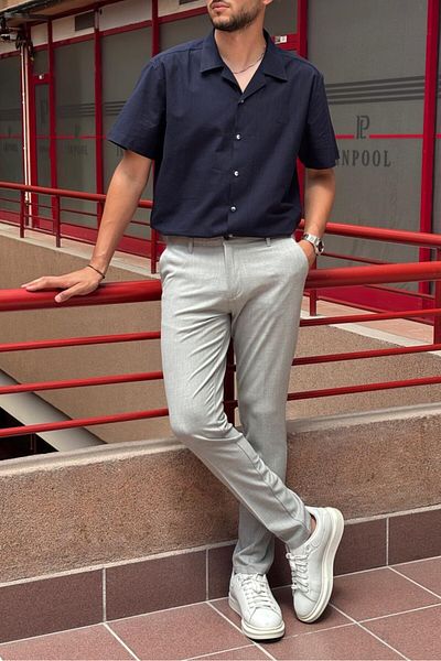 inpool Men's, Italian Cut, High-quality, Flexible Fabric Trousers
