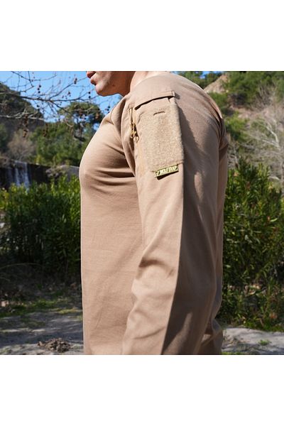 Wolftrap Tactical Tricou tactic cu mânecă lungă Beldaran cu 2 buzunare Bej închis
