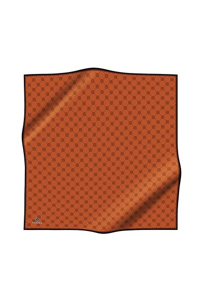 Vissona Μαύρο και μαύρο μονόγραμμα με μοτίβο 100% Twill Silk Scarf - 90x90 Σχήμα Ραφής