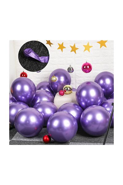 Deniz Party Store Chrome Balloon 12" Inch Purple Color 5 Pieces