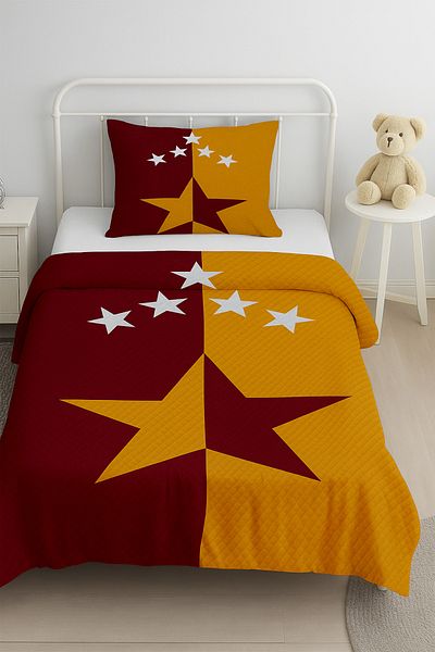 Bebişim Halı Yellow Red Fan Single Child Pique Pillow Case
